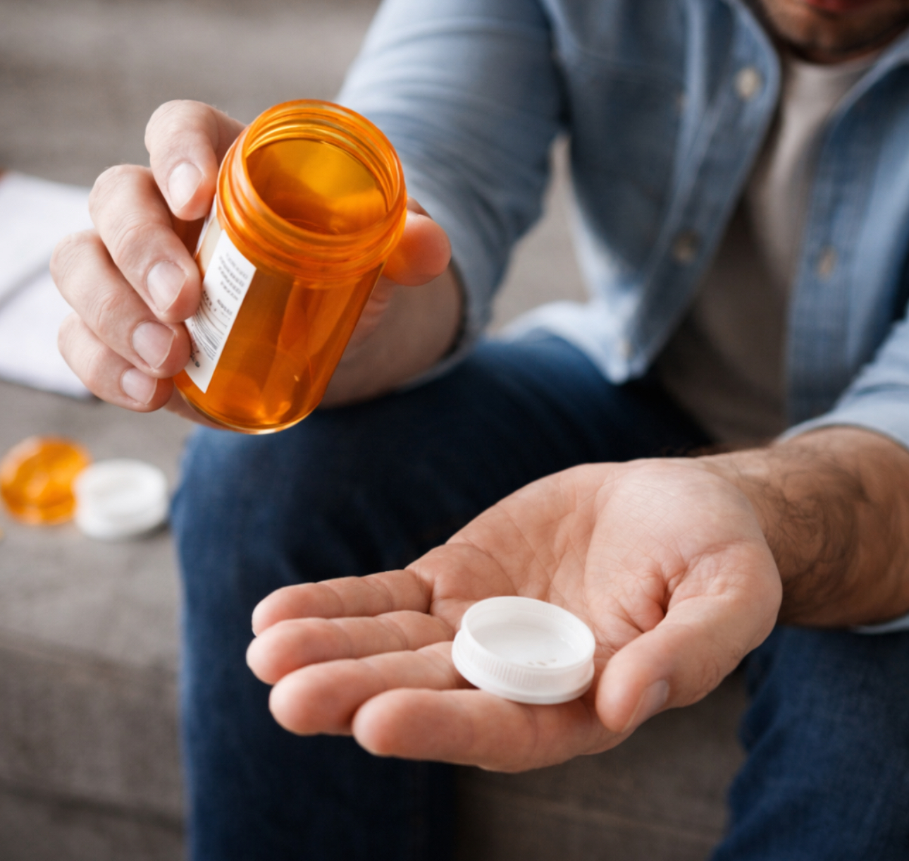 Empty prescription bottle
