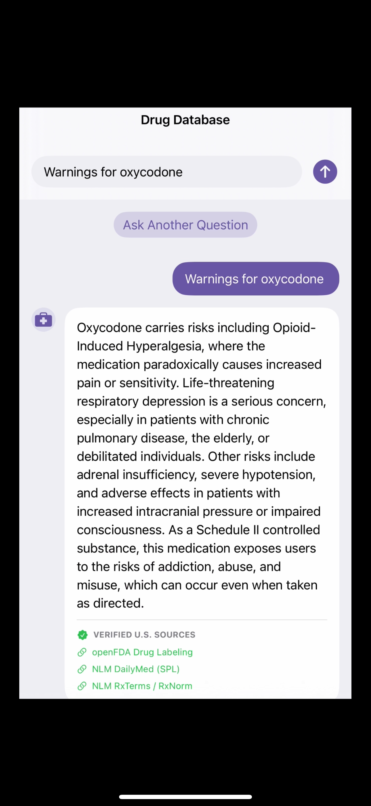 Drug Q&A screenshot 2