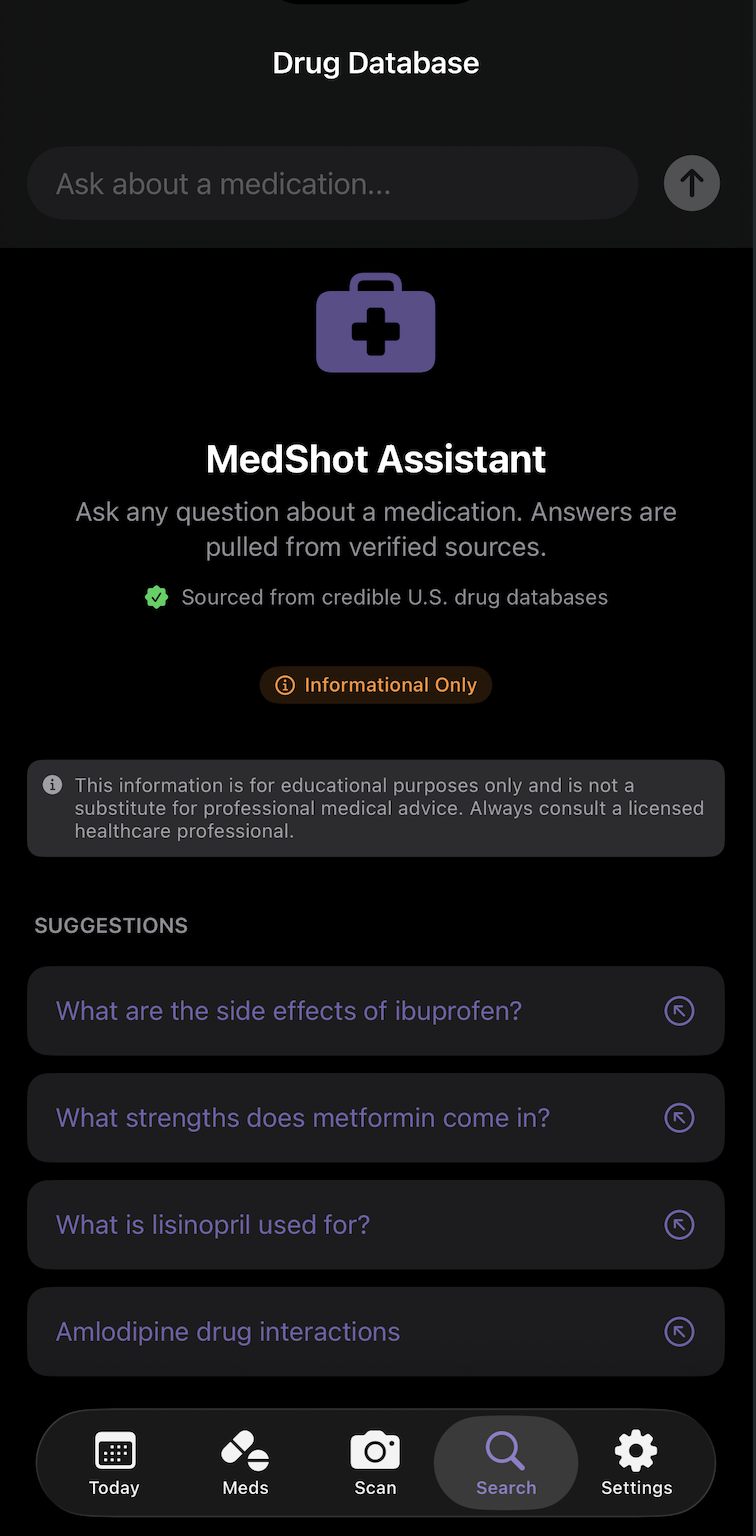 Drug Database screenshot