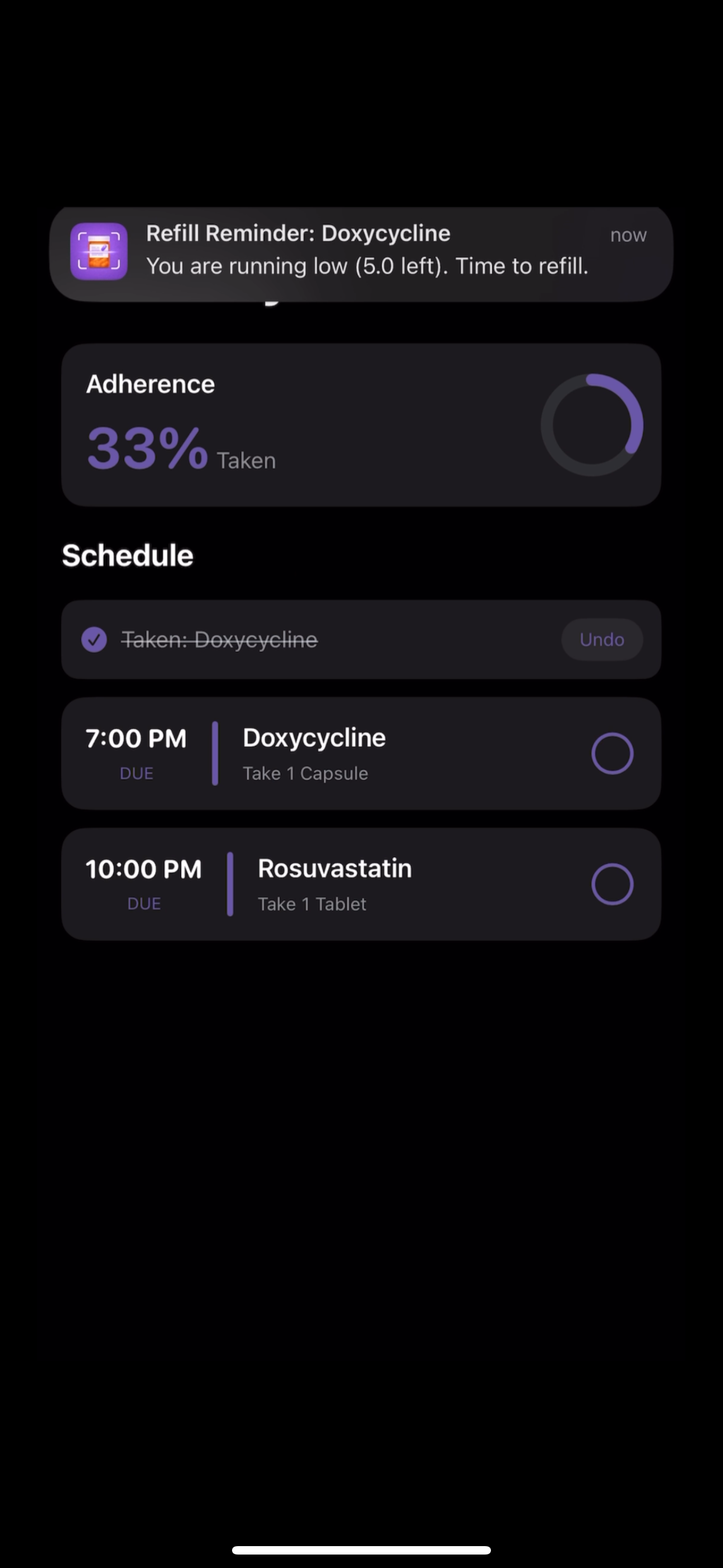 Refill reminder screenshot 1